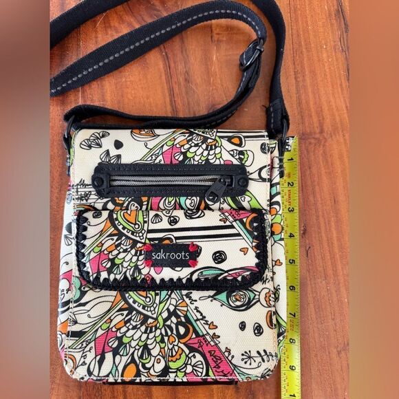 Sakroots Love Song Peace Birds Design Artist Multicolor Crossbody Bag EUC 9”x 8” - Picture 10 of 16